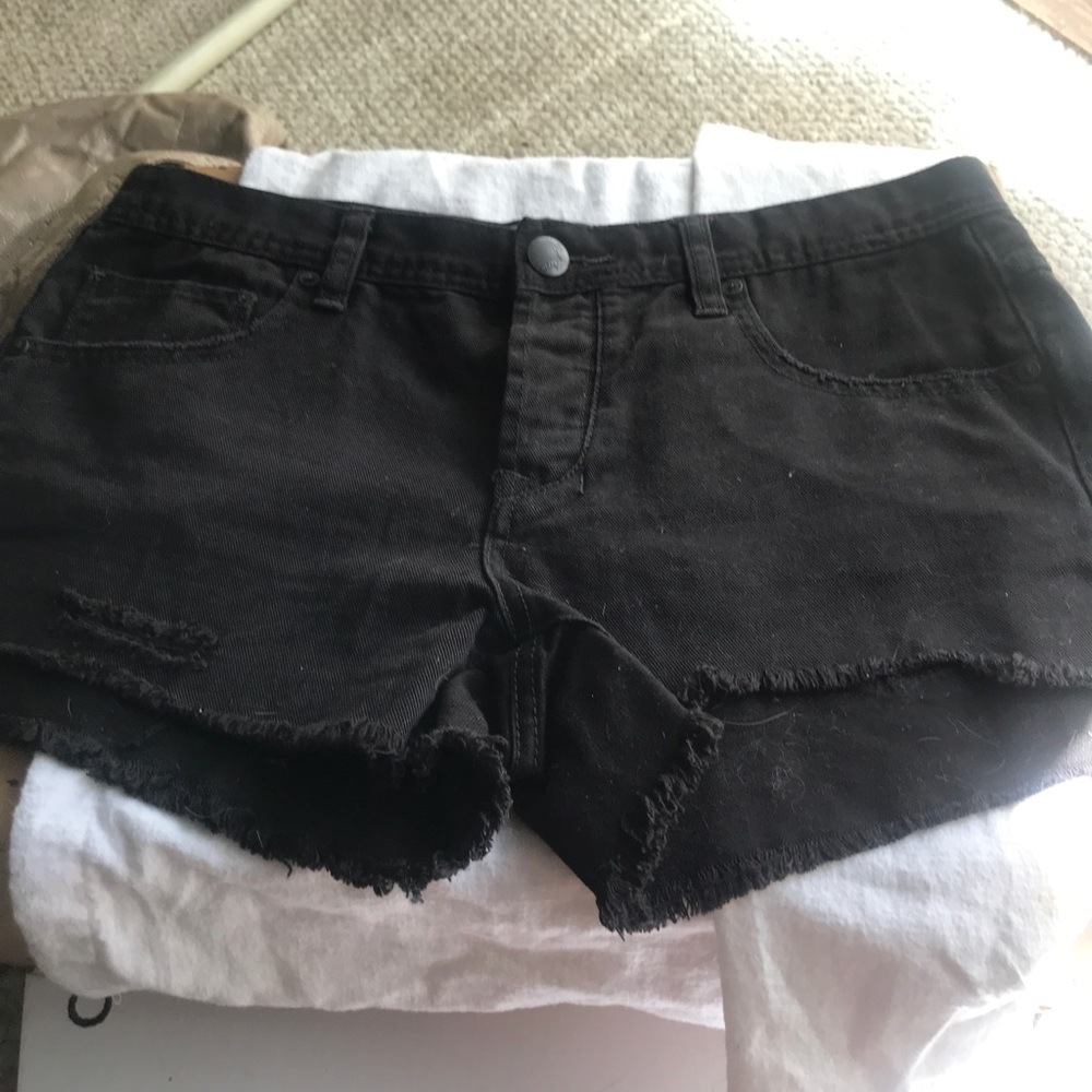 Free People black jean shorts
